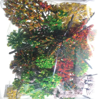 30 Adet / grup Çiçek Modeli Ağaçları Karışık Tel Ve Plastik Model Peyzaj Ağaçları Tren Düzeni Bahçe Manzara Minyatür