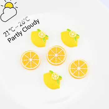 30 ADET Meyve limon reçine aksesuarları DIY işi kolye aksesuarları cep telefonu kılıfı dekorasyon malzemeleri