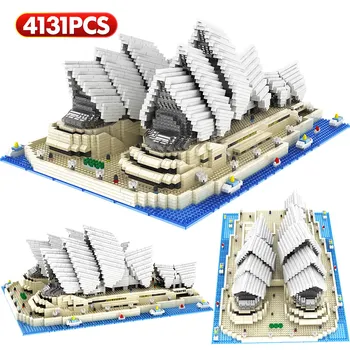 4131 ADET Mini Elmas Blokları Ünlü Şehir Mimarisi Sydney Opera Binası Modeli Yapı Taşları Tuğla Oyuncaklar Çocuk Hediyeler için