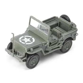 4D Monte 1/48 Dünya Savaşı II Müttefik Willis Jeep Modeli Askeri Dekorasyon Off-road Araba Oyuncak