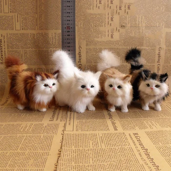 Sevimli Simülasyon Kedi peluş oyuncaklar Yumuşak Dolması Yavru Modeli Sahte Kedi Gerçekçi Hayvanlar Çocuklar Kızlar için Doğum Günü sevgililer Günü Hediyesi