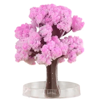 Sihirli Büyüyen Ağaç Kağıt Sakura Kristal Ağaçları Masaüstü Kiraz Çiçeği Oyuncaklar LBShipping