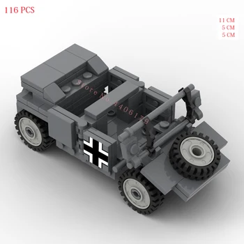 sıcak askeri WW2 Alman Ordusu Kubelwagen Asker taşıyıcı kamyon araçlar savaş ekipmanları silah Yapı Taşları modeli tuğla oyuncaklar hediye