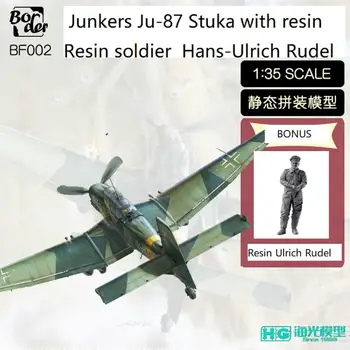 Sınır BF - 002 1/35 Ölçekli Alman Junkers Ju-87 G1/G2 Stuka model seti bonus reçine asker