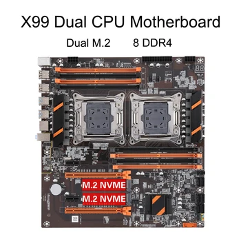 X99 Çift CPU Anakart X99 Anakart LGA 2011 v3 E-ATX USB3.0 SATA Çift Xeon İşlemci Çift M. 2 Yuvası 8 DIMM DDR4 2011-3