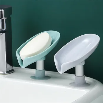 Yaprak Şekli Sabun Kutusu Drenaj Sabunluk Kutusu Banyo Aksesuarları Tuvalet çamaşır sabunu Kutusu Banyo Malzemeleri Tepsi Tutucu Kılıf Gadget