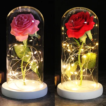 Çiçek Güzellik ve Beast Kurşun Ebedi Güller Noel yapay çiçek Dekorasyon Düğün Yeni Yıl sevgililer Günü Hediyeleri