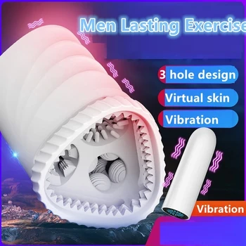 3 Kanal Erkek Masturbator Kupası Otomatik Emme Seks Oyuncakları Erkekler için Vajina Vakum Cep Pussy Vaginator Dayanıklılık Egzersiz Direk