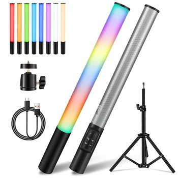El RGB sopa dolgu ışığı LED renkli ışık değnek tripod standı 2500 / 9900K 21 Modları Fotoğraf canlı akışı aydınlatma