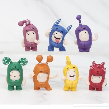 Stokta 7 adet / takım 4 cm PVC Anime Karikatür Oddbods Sevimli Oyuncaklar Bebekler Koleksiyon Modeli Hediye